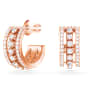 Further hoop earrings, White, Rose gold-tone plated - Swarovski, 5646726