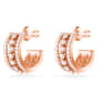 Further hoop earrings, White, Rose gold-tone plated - Swarovski, 5646726