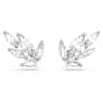 Louison Oorknopjes, Blad, Wit, Rodium toplaag - Swarovski, 5646728
