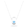 Una necklace, Round cut, Oval shape, Blue, Rhodium plated - Swarovski, 5646731