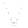 Una necklace, Round cut, Oval shape, Blue, Rhodium plated - Swarovski, 5646731