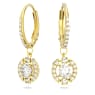 Pendants d'oreilles Una, Taille ronde, Blanches, Placage de ton or - Swarovski, 5646733