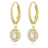 Pendants d'oreilles Una, Taille ronde, Blanches, Placage de ton or - Swarovski, 5646733