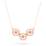 Colier Swarovski Sparkling Dance Trilogy, Tăietură rotundă, Alb, Placat cu nuanță roz-aurie - Swarovski, 5646734