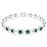 Una Angelic armband, Ronde slijpvorm, Pavé, M, Groen, Rodium toplaag - Swarovski, 5646735