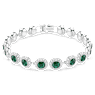 Una Angelic bracelet, Round cut, Pavé, Medium, Green, Rhodium plated - Swarovski, 5646735