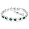 Una Angelic armband, Ronde slijpvorm, Pavé, M, Groen, Rodium toplaag - Swarovski, 5646735