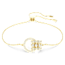 Bransoletka Further, Zazębiająca się pętla, Biała, Powłoka w odcieniu złota - Swarovski, 5646737
