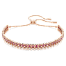 Matrix Tennis bracelet, Red, Rose gold-tone plated - Swarovski, 5646866