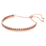 Matrix Tennis bracelet, Red, Rose gold-tone plated - Swarovski, 5646866