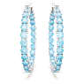 Matrix hoop earrings, Round cut, Blue, Rhodium plated - Swarovski, 5647446
