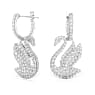 Swarovski Iconic Swan drop earrings, Swan, White, Rhodium plated - Swarovski, 5647545