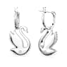 Swarovski Iconic Swan drop earrings, Swan, White, Rhodium plated - Swarovski, 5647545