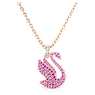 Swan pendant, Swan, Medium, Pink, Rose gold-tone plated - Swarovski, 5647552