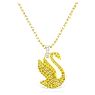 Swan pendant, Swan, Medium, Yellow, Gold-tone plated - Swarovski, 5647553