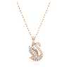 Swarovski Iconic Swan จี้สร้อยคอ, หงส์, ขนาดเล็ก, ขาว, เคลือบโทนสีโรสโกลด์ - Swarovski, 5647555