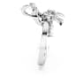 Volta cocktail ring, Bow, Small, White, Rhodium plated - Swarovski, 5647560