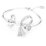 Volta bangle, Bow, White, Rhodium plated - Swarovski, 5647563