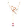 Pendente a Y Volta, Fiocco, Rosa, Placcato color oro rosa - Swarovski, 5647569