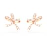 Volta stud earrings, Bow, Small, White, Rose gold-tone plated - Swarovski, 5647572