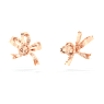 Volta stud earrings, Bow, Small, White, Rose gold-tone plated - Swarovski, 5647572