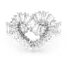 Matrix ring, Mixed cuts, Heart, White, Rhodium plated - Swarovski, 5647590