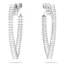 Orecchini a cerchio Matrix, Cuore, Grandi, Bianchi, Placcato rodio - Swarovski, 5647591