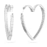 Orecchini a cerchio Matrix, Cuore, Grandi, Bianchi, Placcato rodio - Swarovski, 5647591