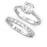 Stilla ring, Set (2), Round cut, White, Rhodium plated - Swarovski, 5647662