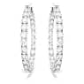 Anneaux d'oreilles Matrix, Taille ronde, Blanches, Métal rhodié - Swarovski, 5647715