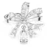 Volta cocktail ring, Bow, Small, White, Rhodium plated - Swarovski, 5647726