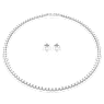 Matrix Tennis set, Round cut, White, Rhodium plated - Swarovski, 5647730