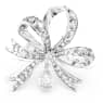 Volta cocktail ring, Bow, Large, White, Rhodium plated - Swarovski, 5647731