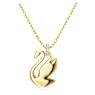 Pendentif Swan, Cygne, Medium, Rouge, Placage de ton or - Swarovski, 5647871