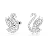 Swarovski Iconic Swan stud earrings, Swan, White, Rhodium plated - Swarovski, 5647873