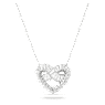 Matrix pendant, Mixed cuts, Heart, White, Rhodium plated - Swarovski, 5647924