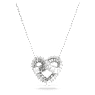 Matrix pendant, Mixed cuts, Heart, White, Rhodium plated - Swarovski, 5647924