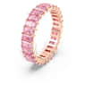 Matrix ring, Baguette cut, Pink, Rose gold-tone plated - Swarovski, 5648286