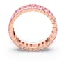 Matrix ring, Baguette cut, Pink, Rose gold-tone plated - Swarovski, 5648286