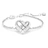 Matrix bracelet, Heart, White, Rhodium plated - Swarovski, 5648299