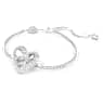 Matrix bracelet, Heart, White, Rhodium plated - Swarovski, 5648299