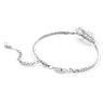 Matrix bracelet, Heart, White, Rhodium plated - Swarovski, 5648299