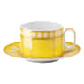 Taza de té con platillo Signum, Porcelana, Amarilla - Swarovski, 5648536