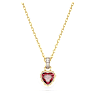 Stilla pendant, Heart, Red, Gold-tone plated - Swarovski, 5648750