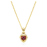 Stilla pendant, Heart, Red, Gold-tone plated - Swarovski, 5648750