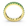Matrix ring, Baguette cut, Green, Gold-tone plated - Swarovski, 5648910