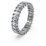 Matrix ring, Baguette cut, Gray, Ruthenium plated - Swarovski, 5648915