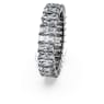 Matrix ring, Baguette cut, Gray, Ruthenium plated - Swarovski, 5648915