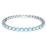 Matrix Tennis bracelet, Round cut, Blue, Rhodium plated - Swarovski, 5648929