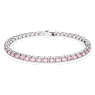 Matrix Tennis bracelet, Round cut, Pink, Rhodium plated - Swarovski, 5648932